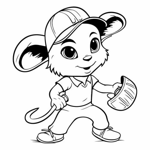 Mouse Cartoon Mascot Character ready for vinyl cutting.