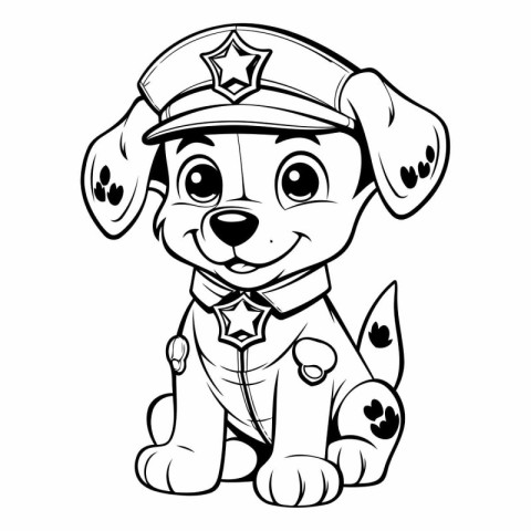 Cute cartoon dog in the form of a policeman.