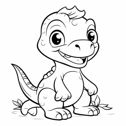 Vector illustration of Cartoon baby dinosaur on white background