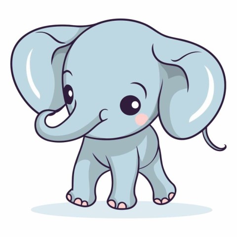 Cute cartoon elephant of a cute baby elephant.