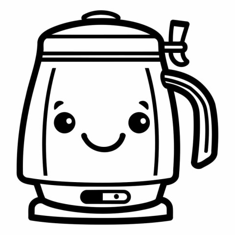 kawaii electric kettle kawaii cartoon vector illustration graphi