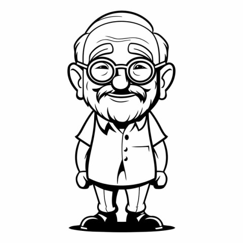 Grandfather Cartoon Mascot Vector Illustration. Suitable for gre