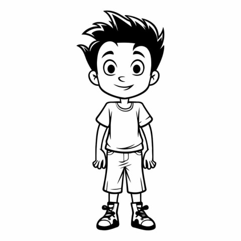 cute little boy cartoon vector illustration graphic design vecto