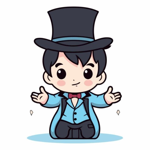 Magician Boy - Cute Cartoon Vector IllustrationÃ¯Â»Â¿