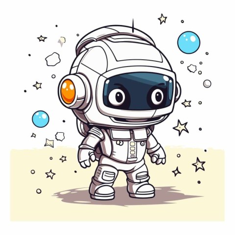 Astronaut in space of a cartoon character.