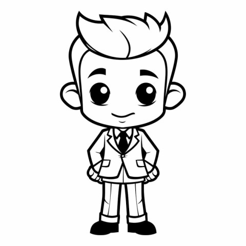 Cute Businessman Cartoon Mascot Character Vector Illustration De