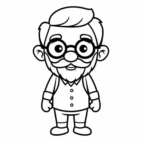 cute grandfather with eyeglasses character vector illustartion d