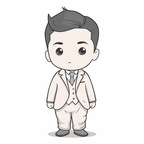 Cute Businessman Cartoon Mascot Character Vector Illustration.