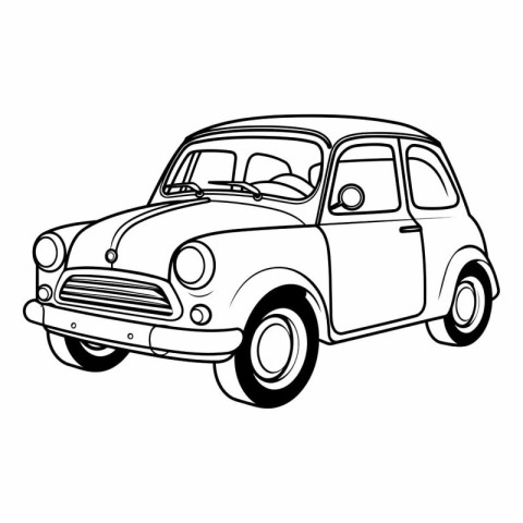 Retro car icon. Outline illustration of retro car vector icon fo