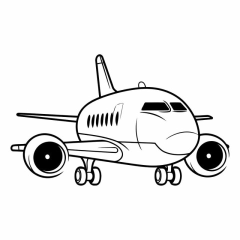 airplane transport vehicle cartoon vector illustration graphic d