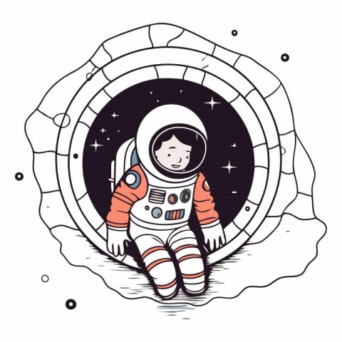 Astronaut in outer space for your design.