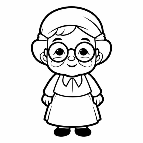 Grandmother Cartoon Mascot Character Vector Illustration for Col