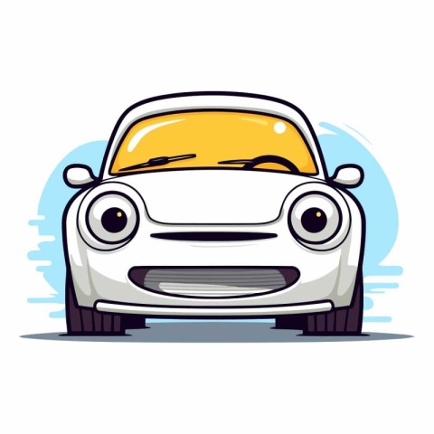 Illustration of a cartoon car on a white background