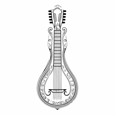 Musical instrument mandolin. Isolated on white background.