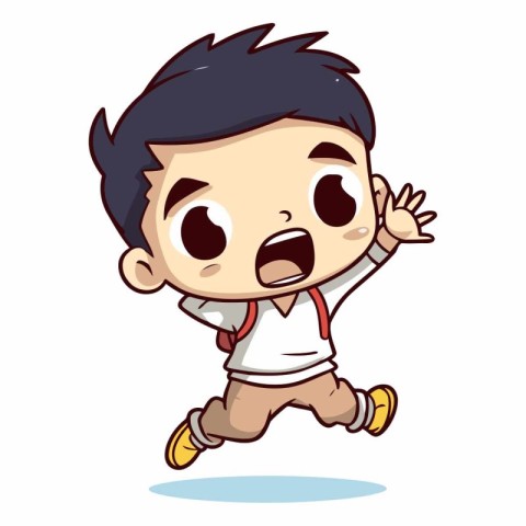 Boy Running - Cute Cartoon Vector IllustrationÃ¯Â»Â¿