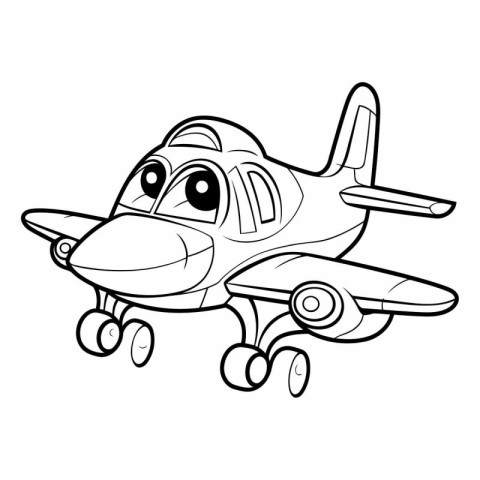 Cartoon airplane. Coloring book for children.