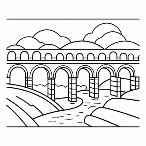 Old bridge icon. Outline illustration of old bridge vector icon