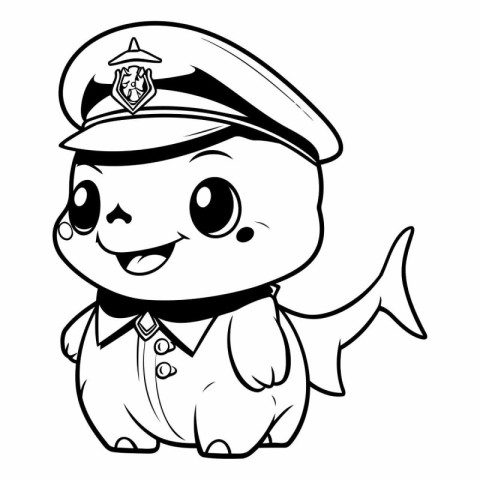 Coloring book for children: Cute cartoon sailor.