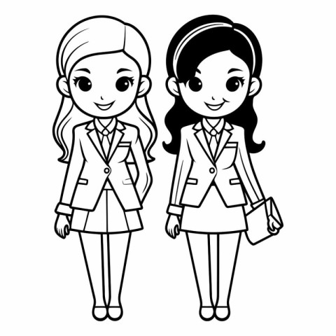 cute businesswomen avatars characters vector illustration design