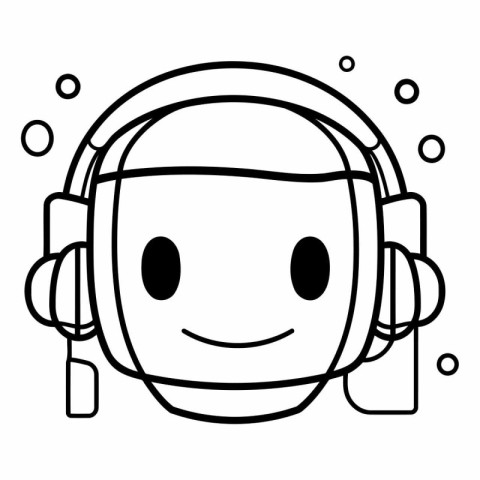 cute call center operator with headset cartoon vector illustrati