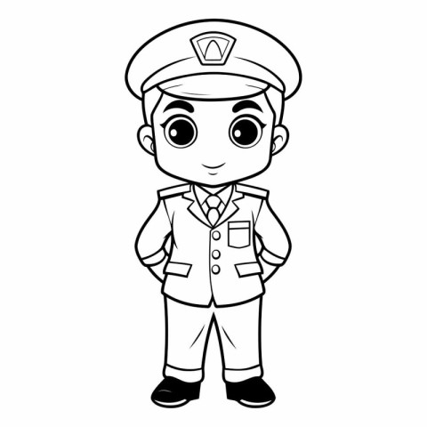 cute boy pilot cartoon vector illustration graphic design vector