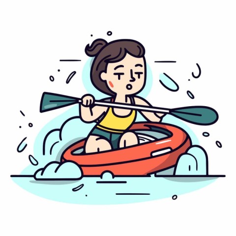 Illustration of a girl in a kayak.