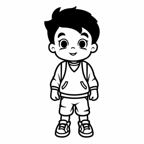 cute little boy avatar character vector illustration designicon