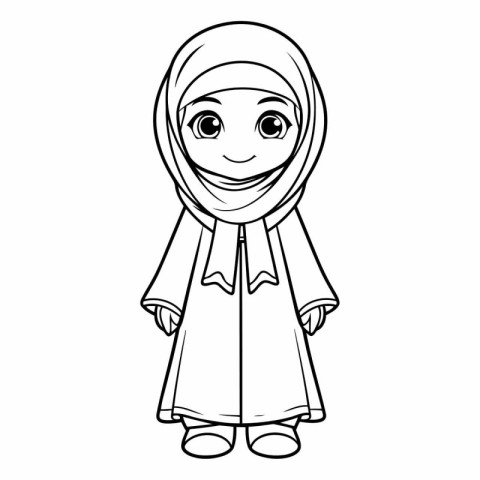 Muslim girl in hijab of a Muslim girl in traditional clothing.