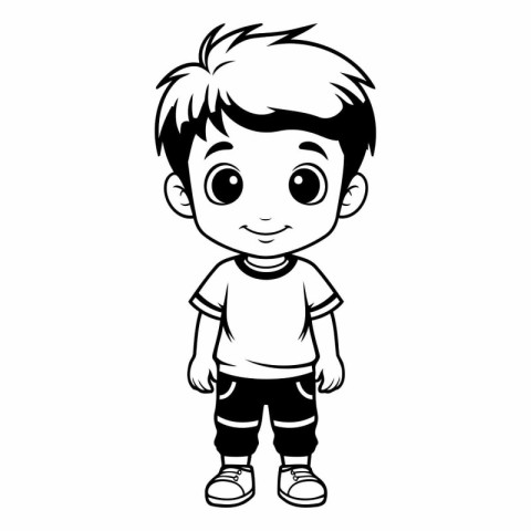 cute little boy cartoon vector illustration graphic design vecto