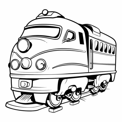 Train on a white background in black and white colors.