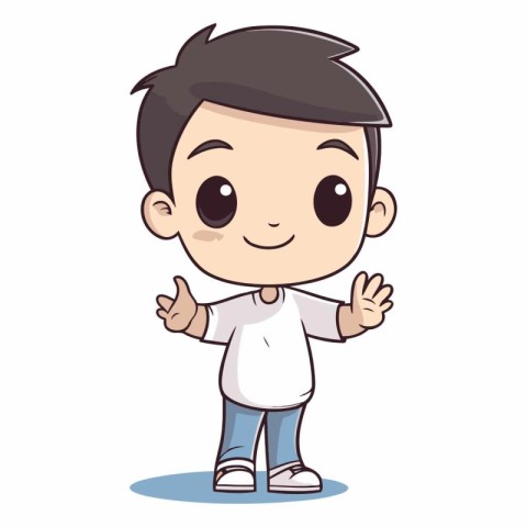 cute boy cartoon character vector illustration design. eps 10.