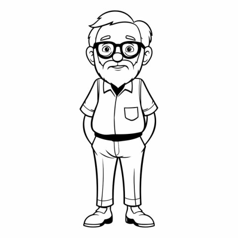 Grandfather cartoon design. Old person grandparents man avatar s