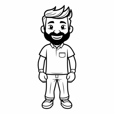 Man cartoon with casual clothes of a man in casual clothes.