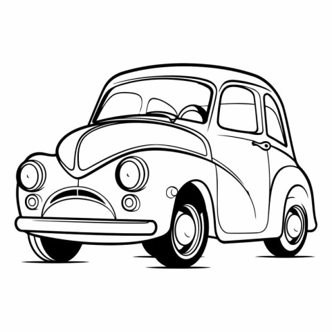 Retro car on a white background for your design