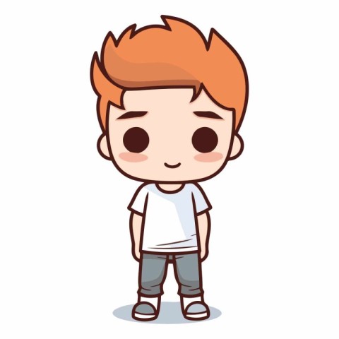 Cute little boy cartoon vector illustration graphic design vecto