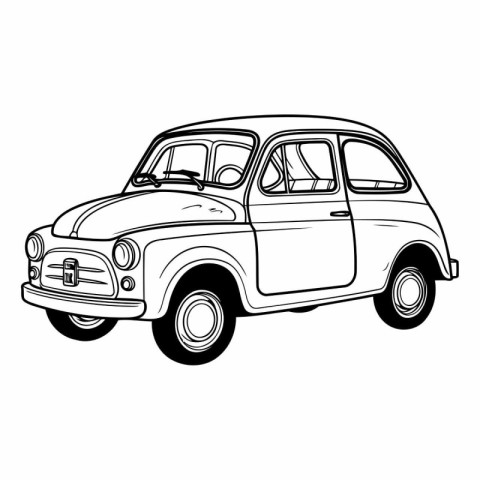 Retro car on a white background for your design