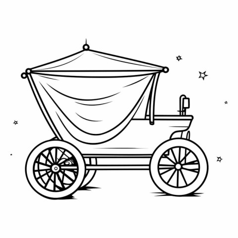 Vintage carriage icon. Outline illustration of vintage carriage