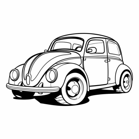 Vintage car on a white background for your design