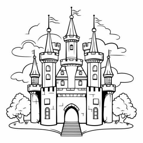 Castle design. Fairytale fantasy fairytale childhood and animal