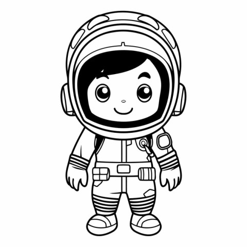 cute astronaut boy in space suit vector illustration design vect