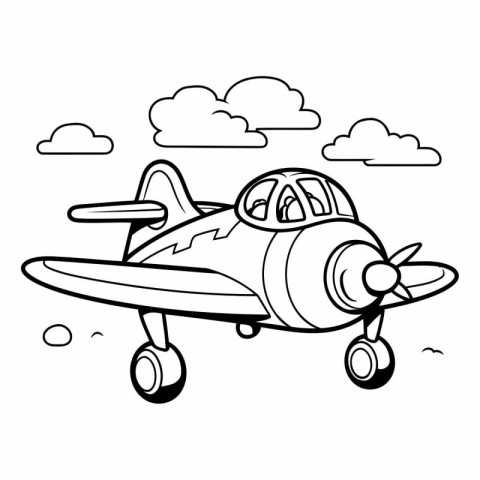 Cartoon airplane. Coloring book for children.