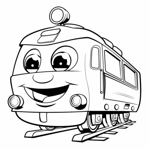 Vector illustration of a train on a white background. Cartoon st