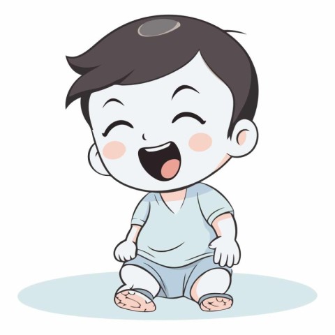 cute baby boy cartoon vector illustration isolated on a white ba