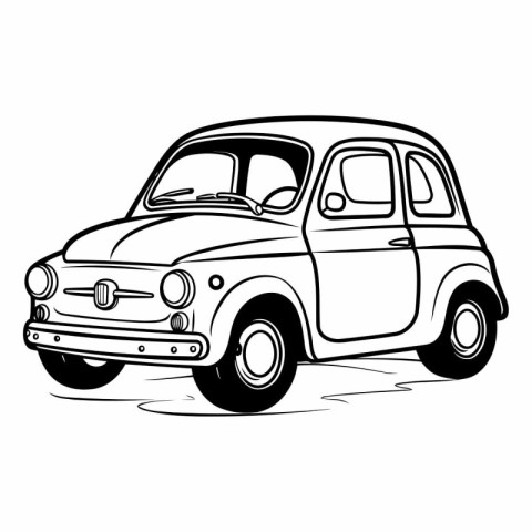 Retro car on white background for your design.