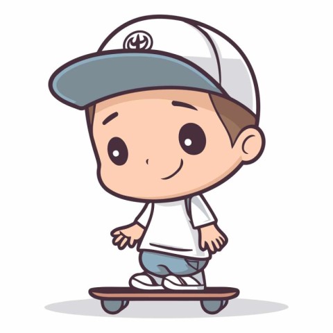 Skateboarder - Cute Cartoon Vector IllustrationÃ¯Â»Â¿