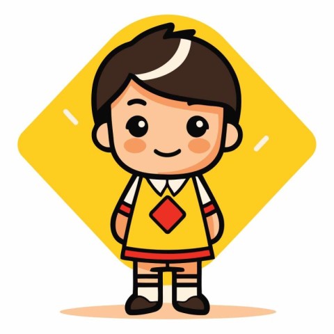 Cute Kid Boy Vector Illustration. Cartoon Character Design Serie