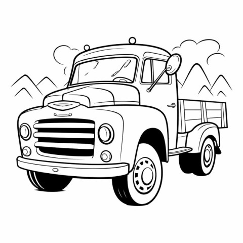 Pickup truck. Coloring book for children.