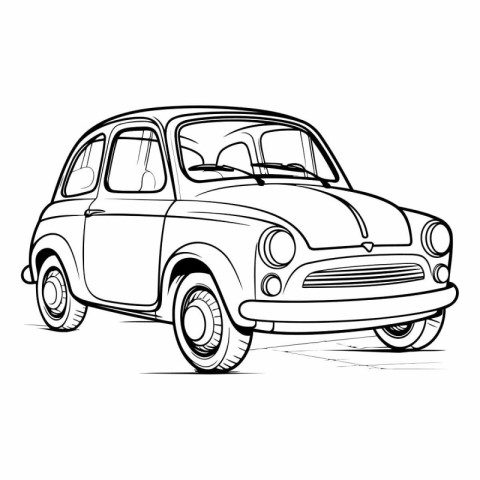 Retro car on white background for your design.