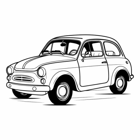 Retro car vector illustration isolated on white background. Desi