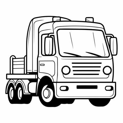 Truck icon. Outline illustration of truck vector icon for web